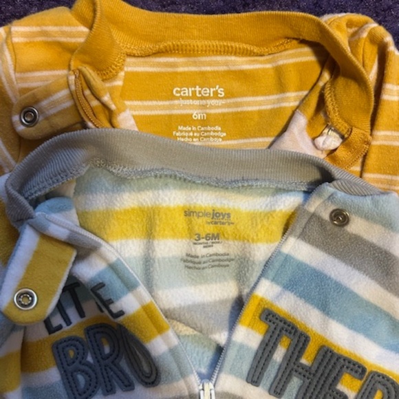 Carter's "Little Brother" footed Onesies -6 months - Picture 5 of 6
